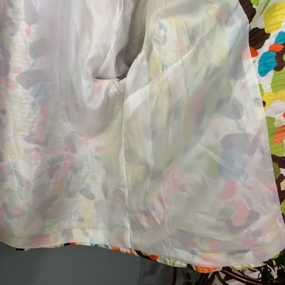 Silk Land Abstract Floral Open Jacket. 100% Silk. 3/4 Length Sleeve. Women’s 2X - Picture 7 of 10